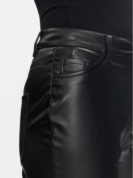 JDY JDY Kalhoty z imitace kůže Soey 15328299 Černá Skinny Fit