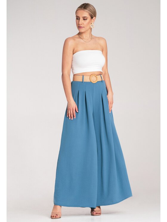 FIGL FIGL Bavlnené nohavice M1160 Modrá Loose Fit