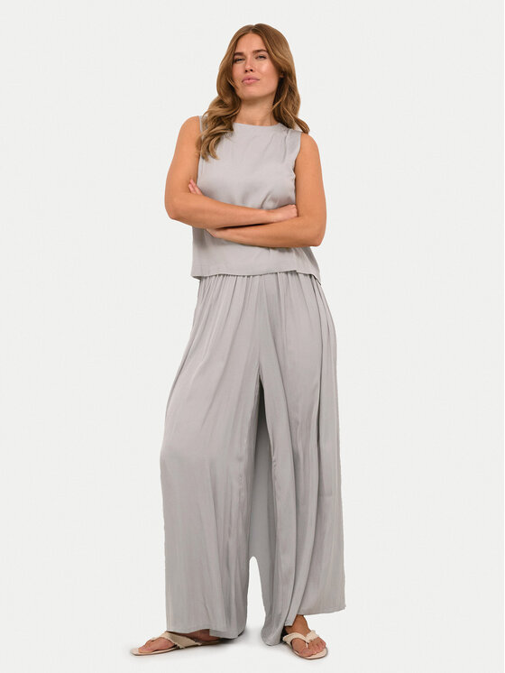 Kaffe Kaffe Панталони тип палацо Allie 10508761 Сив Relaxed Fit