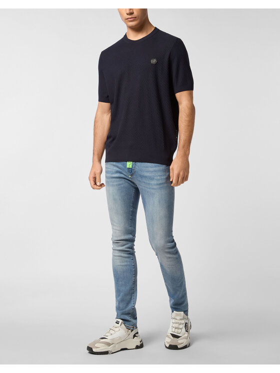 PHILIPP PLEIN PHILIPP PLEIN Bluza 26971 Granatowy Regular Fit