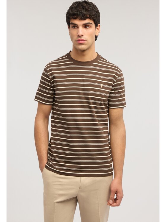 Trussardi Trussardi T-Shirt G0468000100N0JB Brązowy Regular Fit