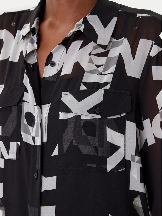 DKNY DKNY Košulja P4RA6FXZ Crna Regular Fit