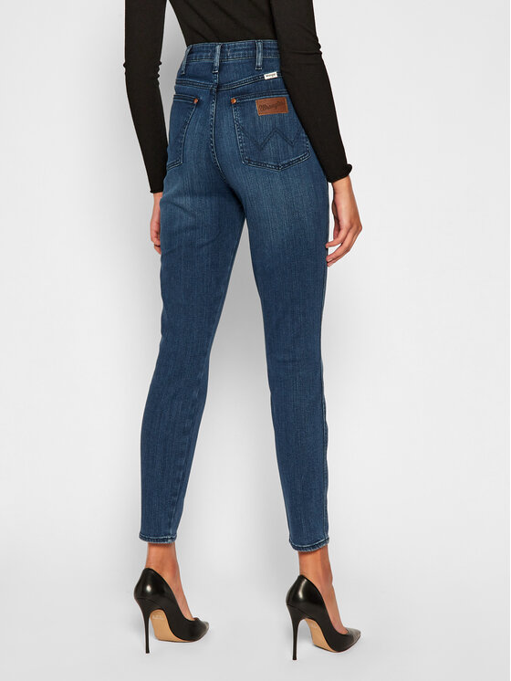 Wrangler Wrangler Jeansy Wriggler W2H0JC22T 112128604 Granatowy Skinny Fit