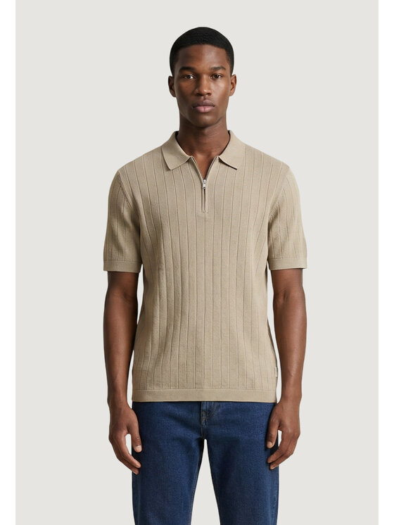 Armani Exchange Armani Exchange Sweter KNIT POLO Beżowy Casual Fit