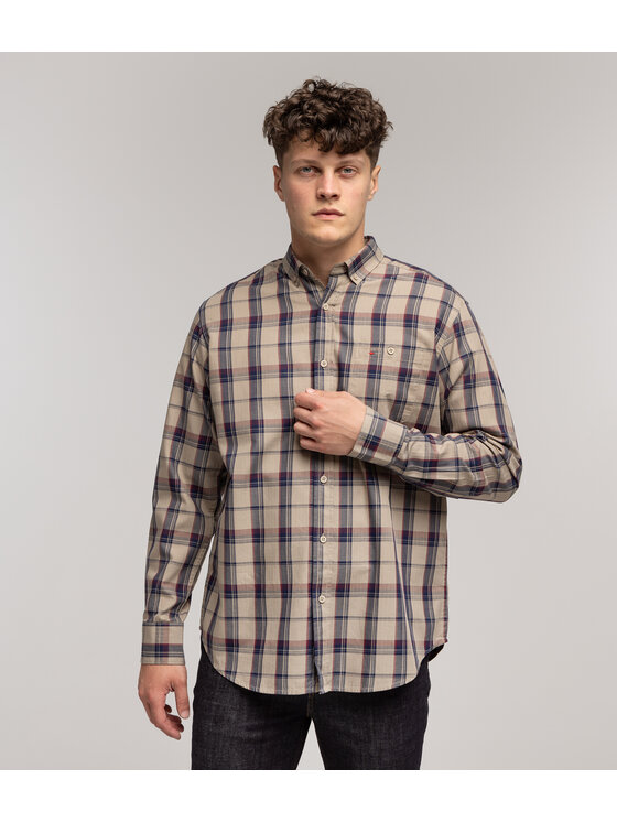 Lee Cooper Lee Cooper Koszula NEW TENBY Beżowy Comfort Fit