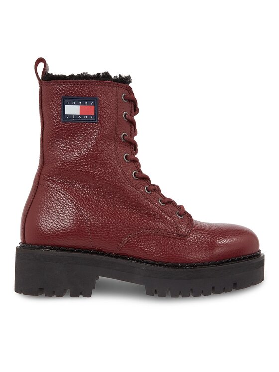 Botine Tommy Jeans Tjw Urban Tumbled Ltr Wl EN0EN02317 Vișiniu