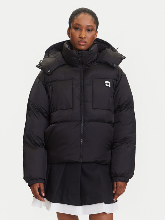 KARL LAGERFELD KARL LAGERFELD Zimní bunda A3W15020 Černá Regular Fit