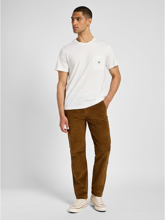Lee Lee Chinosy REGULAR CHINO Brązowy Regular Fit