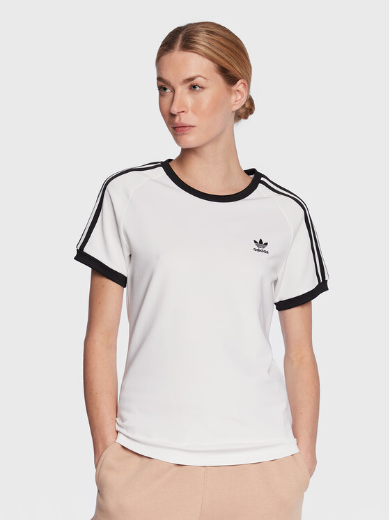 adidas adidas T-shirt Adicolor Classics Slim 3-Stripes T-Shirt IB7441 Bianco Slim Fit