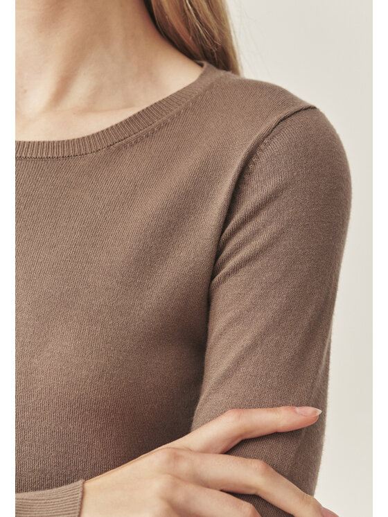 TATUUM TATUUM Sweter TESSINI Brązowy Fitted Fit