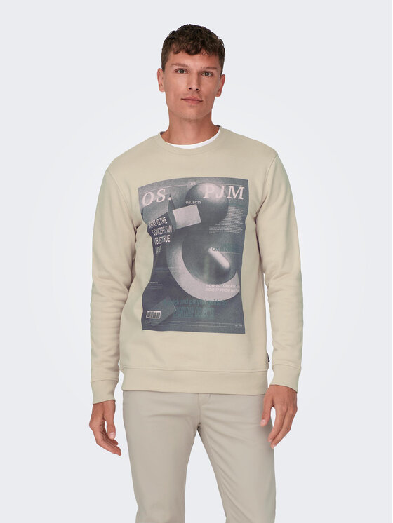 Only & Sons Mikina 22026379 Béžová Regular Fit