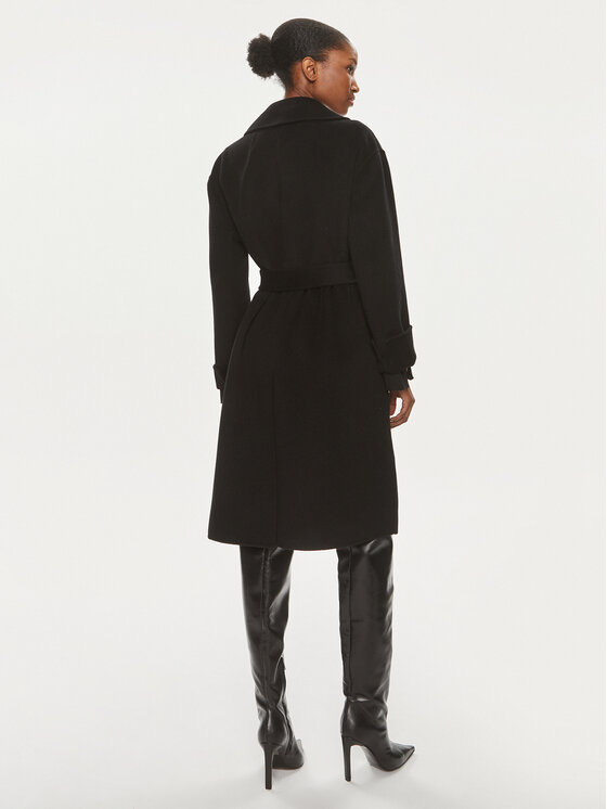 PINKO Pinko Płaszcz wełniany Editor 101686 Y27P Czarny Regular Fit