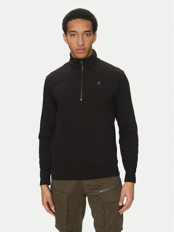 G-Star Raw Mikina Nifous Half Zip D26305-D566 6484 Čierna Regular Fit