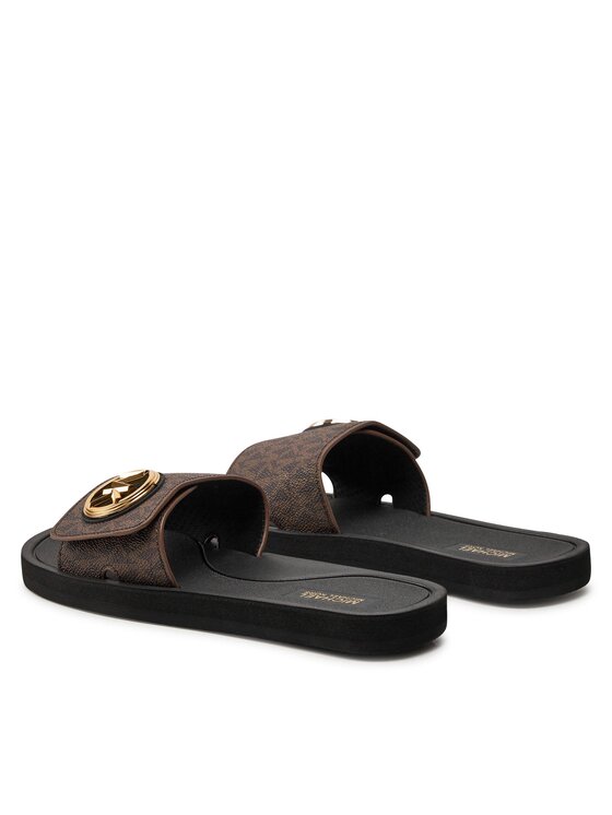 MICHAEL Michael Kors Pantoletten Mk Charm Slide 40R4MKFA1B Braun