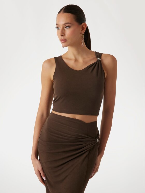 Guess Guess Top 172353 Brązowy Classic Fit