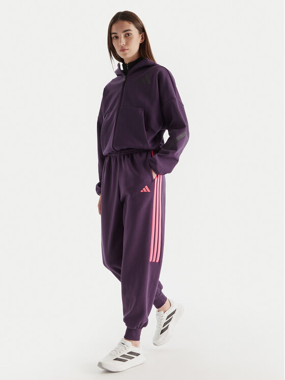 adidas adidas Spodnji del trenirke Tiro 3-Stripes JM9072 Vijolična Loose Fit