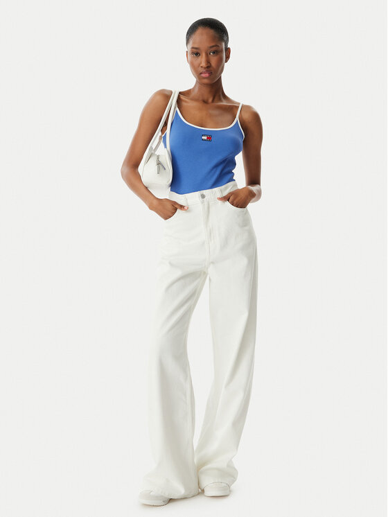 Tommy Jeans Tommy Jeans Top DW0DW22261 Sinine Slim Fit