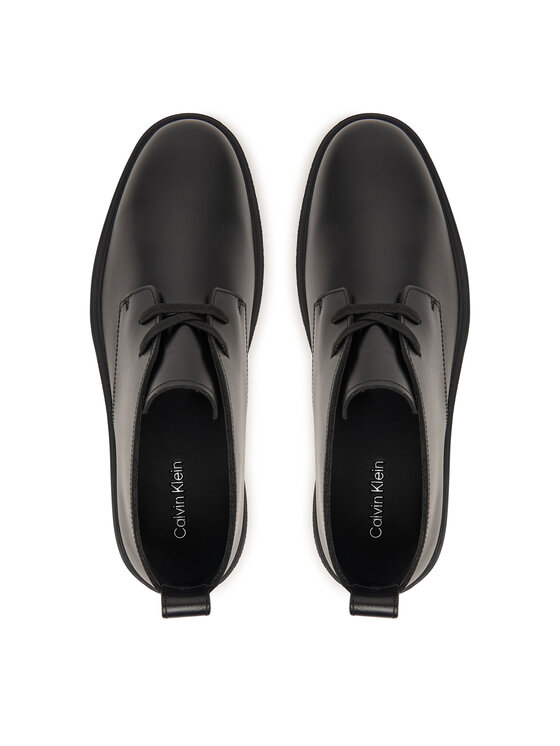 Calvin Klein Calvin Klein Gležnjače Text Rubber Desert Boot Lth HM0HM02255 Crna
