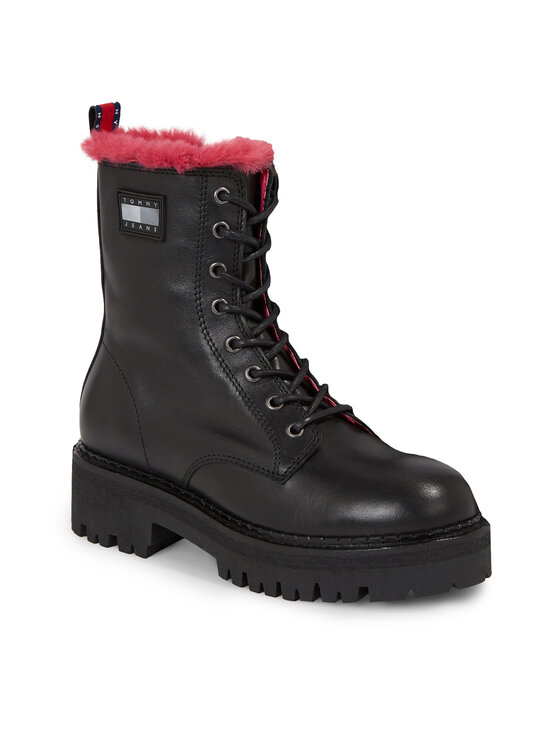 Tommy Jeans Tommy Jeans Μποτάκια Tjw W Urban Boot Smooth Ltr Wl EN0EN02402 Μαύρο