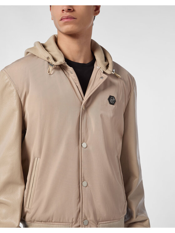 PHILIPP PLEIN PHILIPP PLEIN Kurtka skórzana 26983 Beżowy Regular Fit