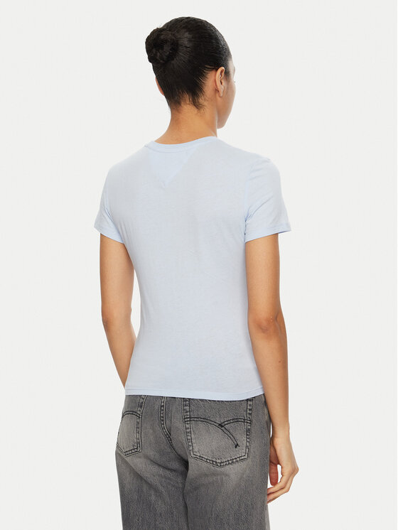 Tommy Jeans Tommy Jeans Majica Essential DW0DW19447 Svetlo modra Slim Fit