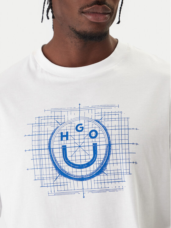 HUGO HUGO T-särk Namerix 50554350 Valge Regular Fit