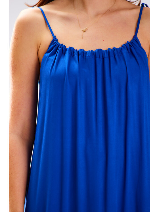 Awama Awama Sukienka letnia A582 Niebieski Basic Fit