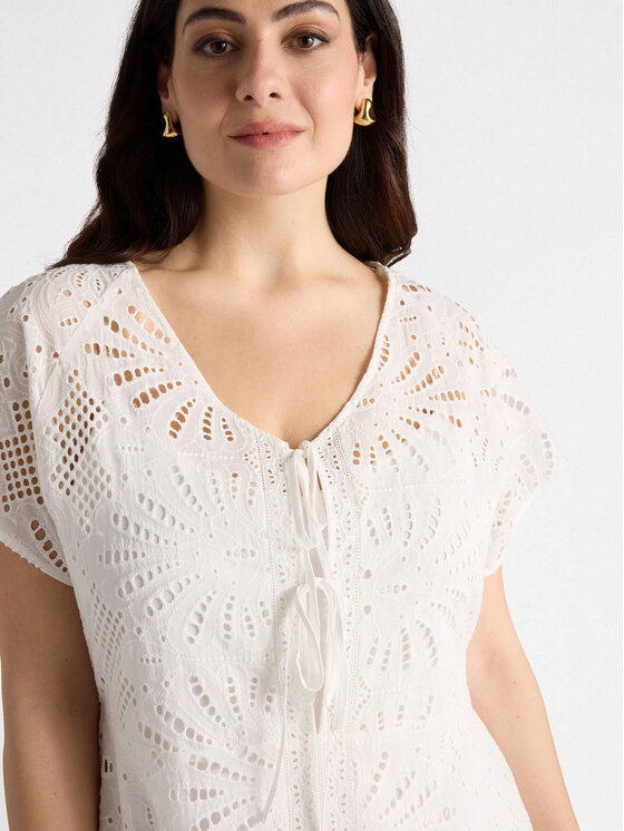Fiorella Rubino Fiorella Rubino Vestito da giorno 7596T001629N011 Bianco A-Line Fit