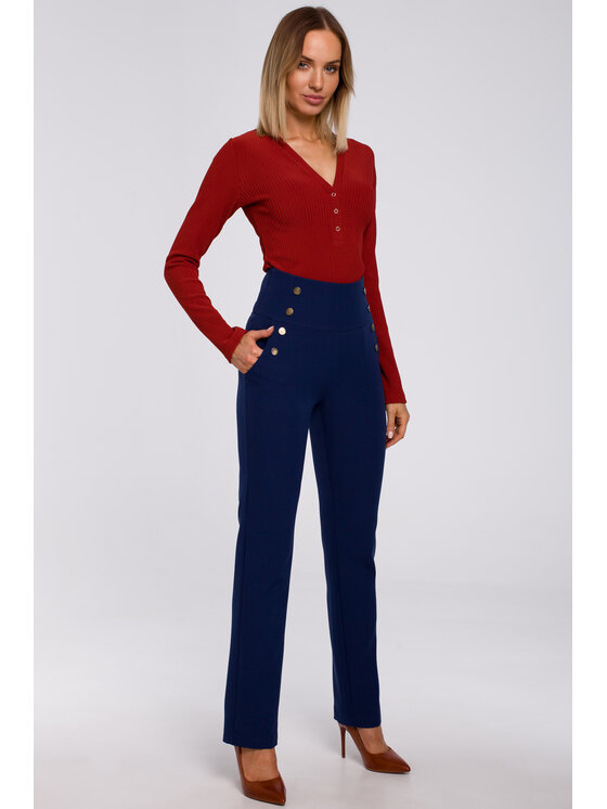 Made of Emotion Made of Emotion Pantaloni da donna M530 Blu scuro