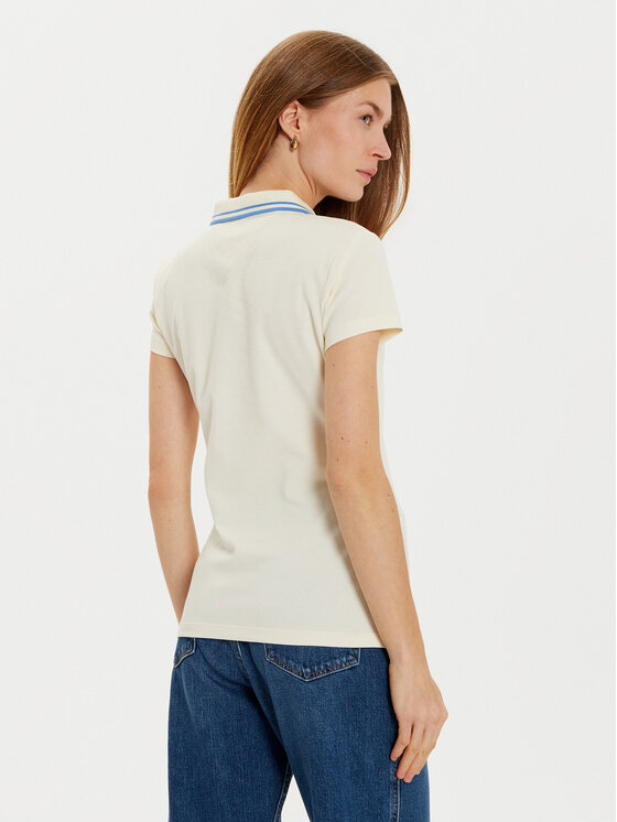 Tommy Hilfiger Tommy Hilfiger Тениска с яка и копчета Varsity WW0WW43931 Бежов Slim Fit