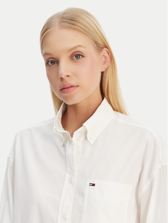 Tommy Jeans Tommy Jeans Camicia DW0DW22766 Écru Regular Fit