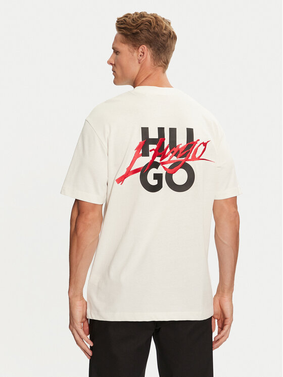 Hugo T-krekls Dlogotee 50527926 Écru Relaxed Fit