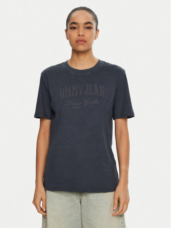 Tommy Jeans Tommy Jeans T-Shirt Varsity DW0DW19444 Granatowy Regular Fit
