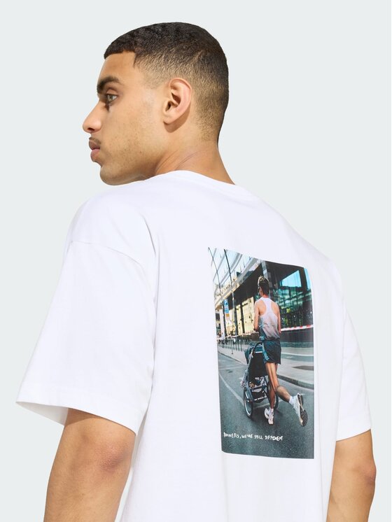 adidas adidas Koszulka techniczna 168664 Biały Loose Fit