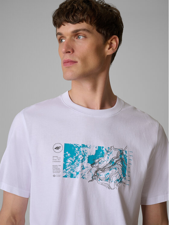 4F 4F T-Shirt TREKKING Biały Regular Fit
