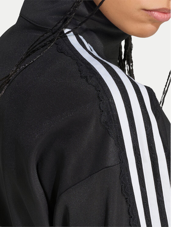 adidas adidas Džemperis ar kapuci Lace Oversized Archive Track Top LG4279 Melns Regular Fit