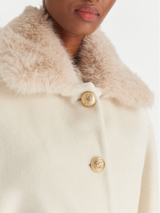 YES LONDON YES LONDON Cappotto di lana CD1211ECO Écru Regular Fit