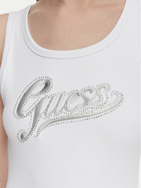 Guess Guess Marškinėliai W6YP30 K4380 Balta Slim Fit