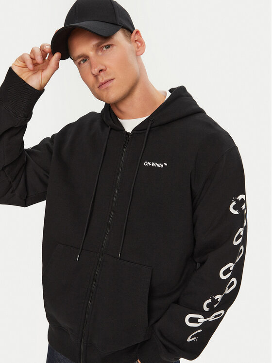 Off-White Off-White Felpa OMBE013F22FLE0061001 Nero Regular Fit