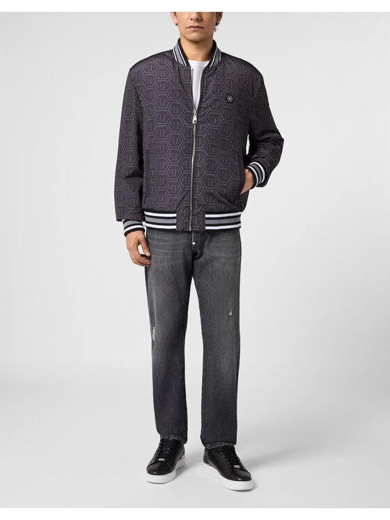 PHILIPP PLEIN PHILIPP PLEIN Kurtka bomber 31145 Czarny Regular Fit