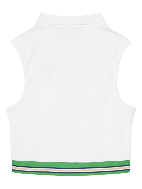 Original Marines Original Marines Тениска с яка и копчета DFP5184YF Бял Cropped Fit