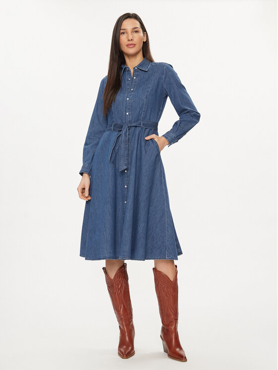 United Colors Of Benetton Robe en jean 4RZKDV07A Bleu Regular Fit Modivo