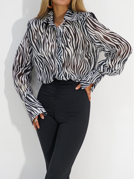 LilaLou LilaLou Koszula Camilla Czarny Regular Fit