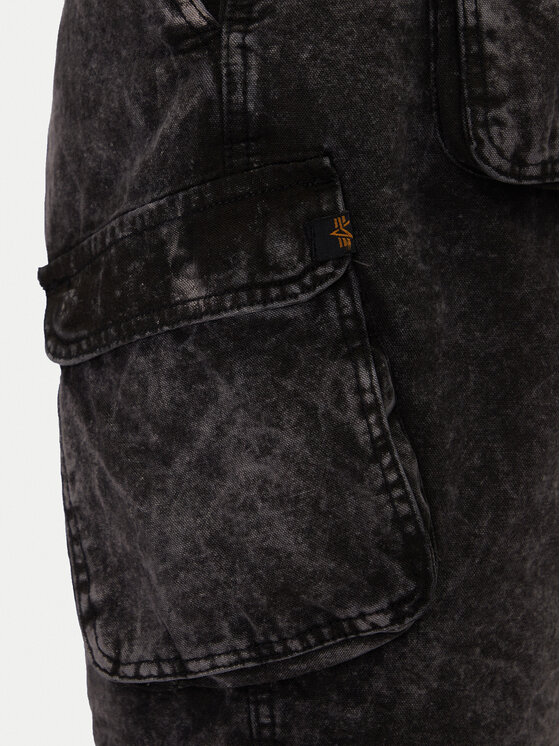 Alpha Industries Alpha Industries Szorty jeansowe Canvas Acid Short 156259 Czarny Regular Fit