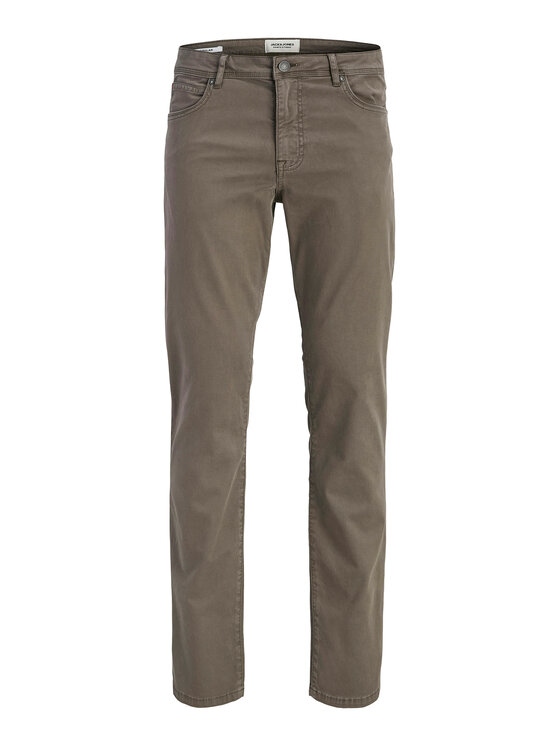 Jack & Jones Jack & Jones Kalhoty z materiálu Clark Finn 12293328 Hnědá Regular Fit