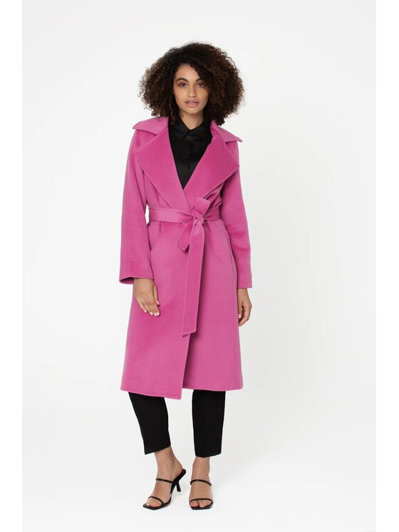 GIODORO GIODORO Μάλλινο παλτό M Ροζ Straight Fit