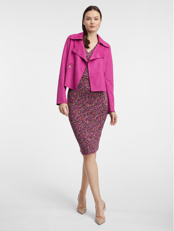 Orsay Orsay Kurtka skórzana 845023317000__34 Różowy Regular Fit