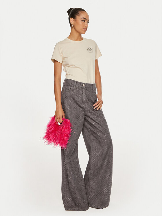 PINKO Pinko Marškinėliai Nambrone 103320 A24E Écru Relaxed Fit