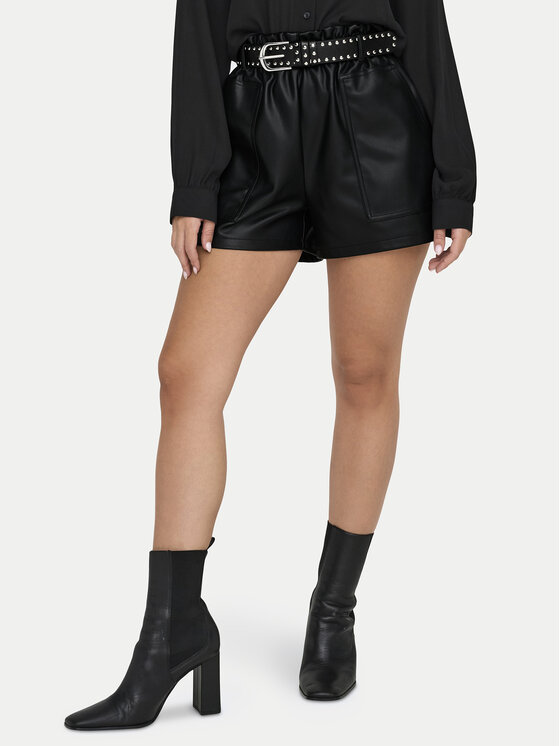 JDY JDY Tehisnahast šortsid Maya 15336992 Must Regular Fit