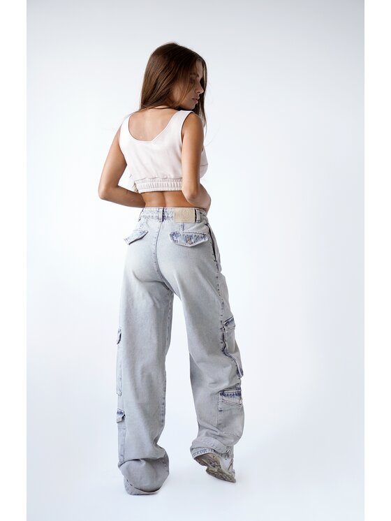 MissDenim MissDenim Spodnie damskie Baggy Niebieski Boyfriend Fit
